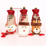 elvesmall  Christmas Decorations For Home Navidad Wine Bottle Bag Cover Santa claus Snowman Christmas Party Ornaments Decor
