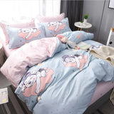 elvesmall Hot sale high quality bedding double sanded quilt cover sheet pillowcase four-piece set