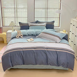 elvesmall Abstract Geometric Bedding Set Queen Size Geometry Rectangle Square Cotton Duvet Cover Pink Purple Comforter Cover for Boys Girl
