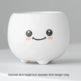elvesmall  Ceramic Succulent Flower Pot, Cute Cartoon Ornaments, Green Plant, Simple Household Vase, Home Room Decoration