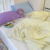 elvesmall  Home Textile Girl Kids Bedding Set Honey Peach Pink Duvet Cover Sheet Pillowcase Woman Adult Beds Sheet King Queen Full Pink