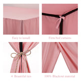 elvesmall Pink/Black king Four Corner Post Bed Canopy Bed Curtains Sheer Canopy for Adults Bedroom Decoration Lightproof Windproof Twin