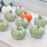 elvesmall Halloween Pumpkin Ornaments, Festive Atmosphere, Scene Decoration, Orange, Black, White, Green Pumpkin Ornaments