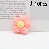 elvesmall 4.5cm Hand-knitted Flower Puff Flower Milk Cotton Wool Hand Hook Flower DIY Hairpin Clothing Accessory Shoes Hats Craft Supplies