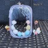 elvesmall Jewelry Organizer Transparent Storage Box Pouch Mystery Box Keychain Bag Storage Case Thicken Wallet Cute Doll Bag Organization
