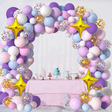 elvesmall 116pcs Purple Pink Rainbow Balloon Garland Arch Kit Wedding Unicorn Birthday Party Decor Kid Baby Shower Birthday Latex Balloons