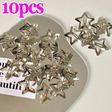 elvesmall 2/50Pcs Y2K Silver Star Hair Clips for Girls Filigree Star Metal Snap Clip Hairpins Barrettes Hair Jewelry Nickle Free Bobby Pin