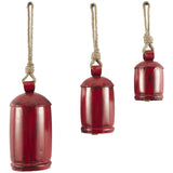 elvesmall Wall Hanging Decor With Solid Pattern and Metal Clapper Wind Chimes Metal Tibetan Decorative Wall Clock 3-Piece Set Round Crafts