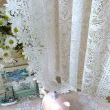 elvesmall 1 Panel French Lace Flower White Gauze Curtain For The Living Room Princess Room, Coffee Curtains For The Kitchen, Home Curtains