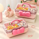 elvesmall Multi-layer Hairpin Storage Box Cute Girls Jewellery Box Children's Hair Accessories Storage Box Toy Storage Box 악세사리 보관함