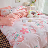 elvesmall Bedding Set for Girl Boy Bedroom KIDS Modern Comforter Duvet Cover Flat Sheet Pillowcase  Home Textile Soft Bed Linen