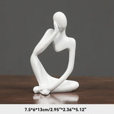 elvesmall Sand Color The Thinker Abstract Statues Sculptures Yoga Figurine Nordic Living Room Home Decor Decoration Maison Desk Ornaments
