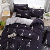 elvesmall Hot sale high quality bedding double sanded quilt cover sheet pillowcase four-piece set