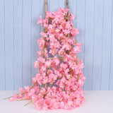 elvesmall  180Cm Artificial Flowers Sakura Vine Wedding Supplies Outdoor Garden Rose Arch Home Decor Wall Hanging Fake Flower Decoration