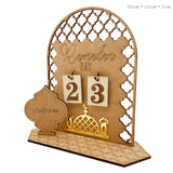 elvesmall  Wooden Eid Murbark DIY Calendar Ornaments Happy Ramadan Kareem Islamic Muslim Party Decoration Ramadan Eid AL Adha Decor Home