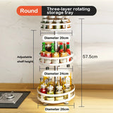 elvesmall  Rotatable Kitchen Storage Rack kitchen Accessories Spice Storage Rack Clean Storage 360 Degrees Rotatable Organizer Turntable
