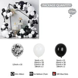 elvesmall 127Pcs Black and White Balloon Garland Arch Kit Confetti Latex Balloons for Baby Shower Birthday Graduation Wedding Party Decor