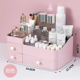 elvesmall Cosmetic storage box drawer style Makeup brush and lipstick compartment shelf Dressing table desktop organizer box