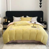elvesmall Flower Embroidery 100 Cotton Bedding Set 220x240 High Quality King Size Duvet Cover Set 240x220 Twill Pure Cotton Bedding Sets