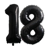 elvesmall 2pcs 40inch Huge Black Number Foil Balloons Birthday Party Decorations Adult Kids 10 11 12 15 20 25 30 45 50 60 Year Old Supplie
