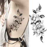 elvesmall Women's Fashion Flower Temporary Tattoos Sticker Fake Rose Feather TatooS Decal Waterproof Body Art Legs Arm Tatoos For Women