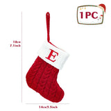 elvesmall Christmas Letter Knitting Socks Snowflake Stocking  Christmas Decoration for Home Xmas Tree Ornament Gift Navidad Natal