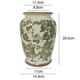elvesmall  Ceramic retro vase Green Plant porcelain succulent pot Green flower ice crack do old style vase pot home room decoration Nordic