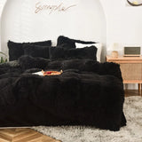 elvesmall  Winter super warm bedding set solid color plush bed sheet duvet cover camel velvet duvet double pillowcase 4-piece Dropshipping