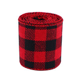 elvesmall 6m Christmas Plaid Ribbon Snowflake Buffalo Plaid Linen Ribbons Xmas Tree DIY Bows Christmas Wreath Gift Wrapping Ribbon Decor