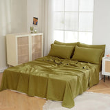 elvesmall 100% French Natural Pure Linen Bedding Sheet Set Ultra Soft Durable Luxurious Stone Washed 3 Pieces Sheets Set Double Bed Sheets