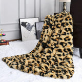 elvesmall Luxury Leopard Stitch Throw Blanket Room Decor Plaid Bedspread Baby Blankets Hairy Winter Bed Covers Sofa Cover Big Thick Furry