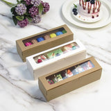 elvesmall  20Pcs DIY Paper Box with Window Macaron Gift Box Cake Packaging Box Dessert Transparent Cookie Boxes for Wedding Home Party