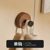 elvesmall New Simple Solid Wood Hook Walnut Hanging Hanger Bathroom Wall Hook Bedroom Coat Storage Rack Home Towel Key Decoration Hook