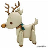elvesmall New Matte Series Christmas Aluminum Film Ball Standing Santa Claus Cane Snowman Standing Elk Balloon
