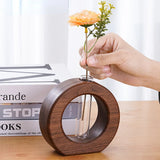 elvesmall  Simple Flower Arrangement Living Room Solid Wood Dried Flower Vase Small Ornaments Home Dining Table Mini Flower Vase Decoration