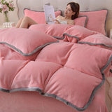 elvesmall Single Product Milk Fleece Blanket  Duvet Cover Autumn/winter with Velvet Coral Velvet Quilt Double Bed Sheet 150x200 220x240