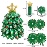 elvesmall  Small Christmas Tree Balloon Column Mini Desktop Christmas Tree Aluminum Film Christmas Decoration Decoration Three-dimensional