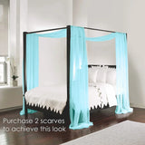 elvesmall 18FT  Bed Curtain Scarf Chiffon Fabric for Draping Extra Long Window Scarf Valance for Living Room Outdoor Wedding Party Decor