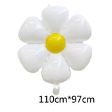elvesmall  White Daisy Flower Foil Balloon Plumeria Helium Ball Wedding Kids Birthday Party Decoration Baby Shower INS Photo Props