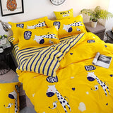 elvesmall Hot sale high quality bedding double sanded quilt cover sheet pillowcase four-piece set