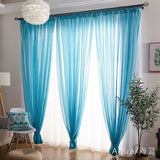 elvesmall Free Customization Sheer Tulle Curtains Shading Heat Insulation Pure Color Rod Pocket for Bedroom Living Room Voile Window