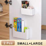 elvesmall  Kitchen Cabinet Door Storage Box Cling Film Holder Wall Mounted Basket Artifact Tool Household Sundries Collection Organizer Box
