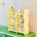 elvesmall -  Wave Type Acrylic Storage Rack Living Room, Desktop Water Cup Storage Rack Household Bedroom Cosmetics Perfume Display Rack