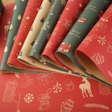 elvesmall  Christmas Gifts Wrapping Paper Snowflakes DIY Bag Kraft Paper Birthday Party Gift Card Holiday Packing Decoration Crafts Paper