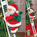 elvesmall  Electric Climbing Ladder Santa Claus Doll Toys Funny Christmas Ornaments Gift New Year Christmas Tree Hanging Home Decor Gifts
