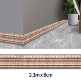 elvesmall 3D Foam Wall Edge Strip Stickers Self Adhesive Waterproof Baseboard Skirting Border Decor Wall Sticker Corner Waist Line 2.3m