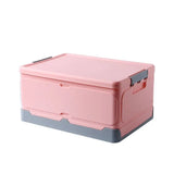 elvesmall  Folding Storage Box Plastic Books Toys Large Capacity Portable Car Storage Crate Closet Kitchen Organizer with Lid