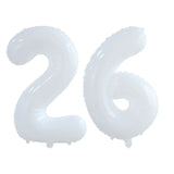 elvesmall 2pcs 30/40inch Giant White Number Balloon 16 18 25 30 40 50 Foil Balloons Birthday Wedding Baby Shower Decoration Figures Globos