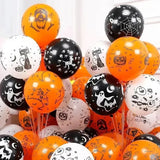 elvesmall 12 Inches Halloween Balloons Orange Pumpkin Ghost Latex Inflatable Balloons Kids Toys Halloween Party Decoration Supplies