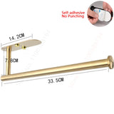 elvesmall Adhesive Toilet Paper Holder Wall Mount For Bathroom Kitchen Silver Gold Black Towel Storage Stand Stainless Steel Tissue Rack